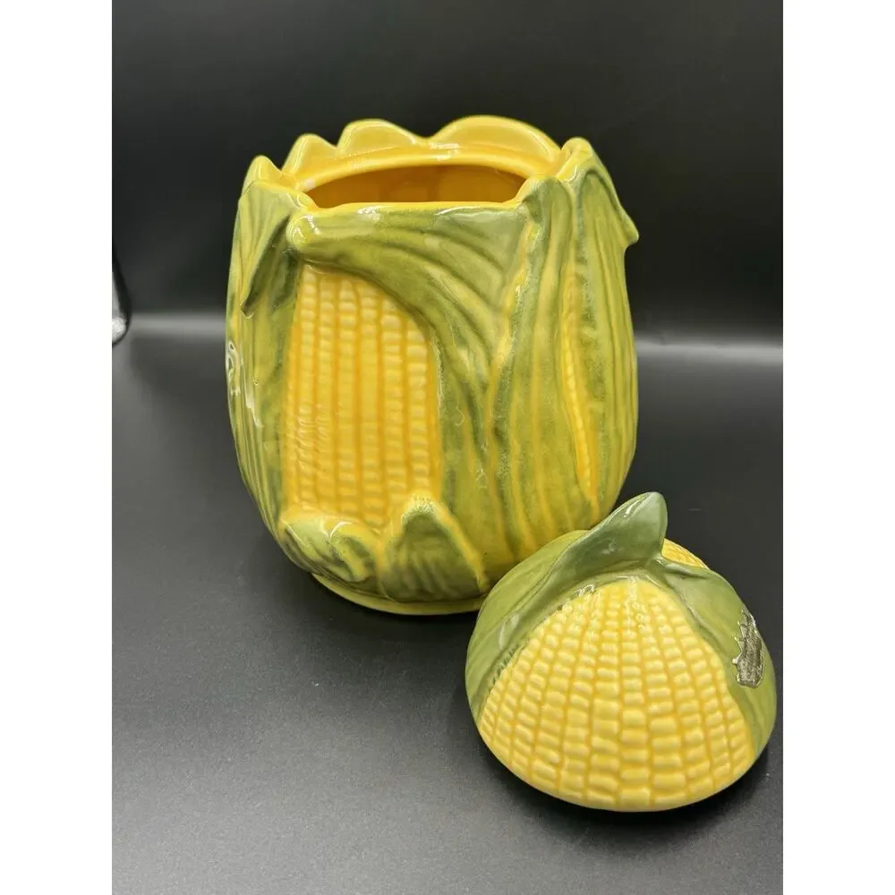 Vintage Shawnee Corn King No. 66 Cookie Jar Original Foil Label USA 10.25”